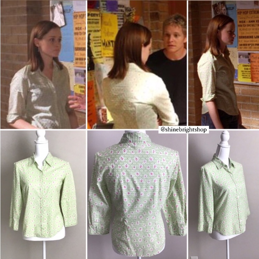 Rare Early 2000s Vintage Floral Blouse ASO Rory Gilmore in Gilmore Girls - Picture 3 of 12